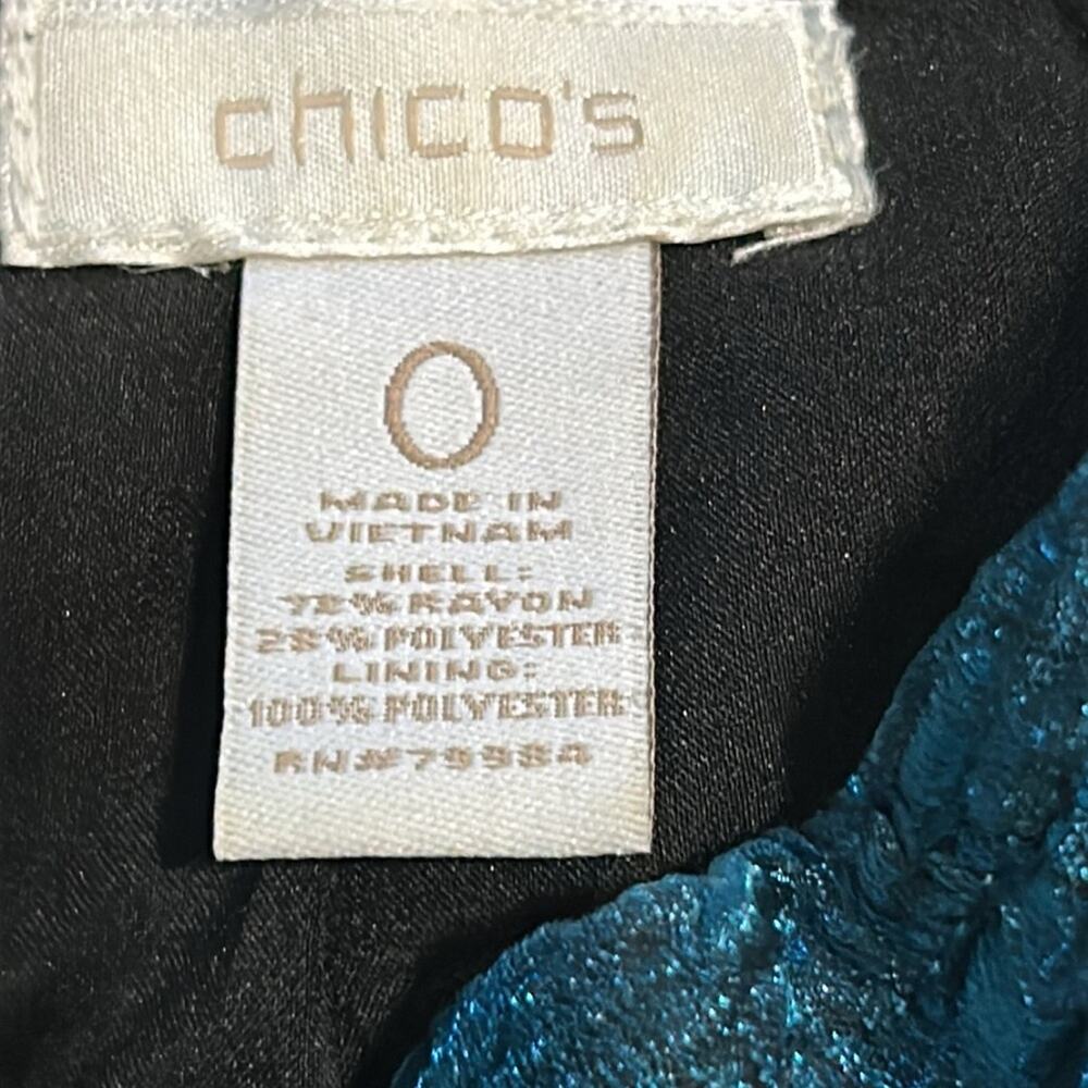 Woman’s Chico Elegant Teal Women's Lightweight Jacket Size 0 - Picture 6 of 7